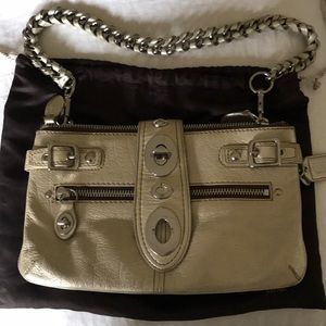 Coach Silver Metallic Shoulder Bag